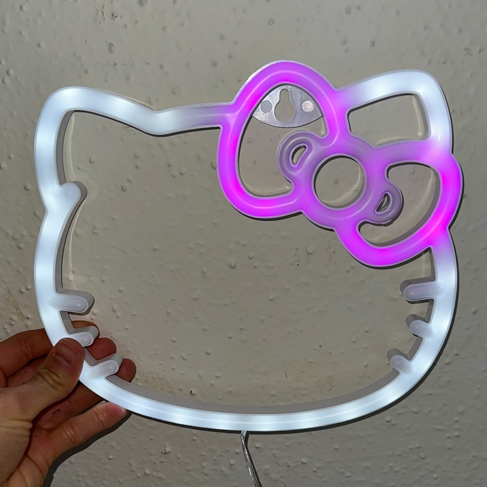 Hello Kitty LED Outline Sign - White & Pink